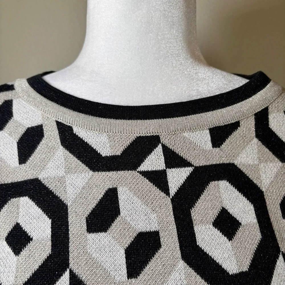 Boden Geometric Long Sleeve Sweater Dress Size 6 - Picture 4 of 9